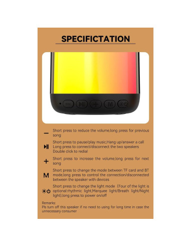 Altavoz TWS Sparrownest Aura-Sync 52mm Bluetooth 5.2