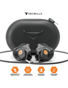 Tapones Auditivos Decibullz Moldeables para Tiro 11.4cm 2