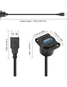 Adaptador USB 3.0 D-Type a Tipo A Hembra 1M Yingtuyou 2