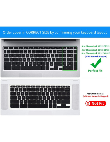 Protector de Teclado CaseBuy para Acer Chromebook 15.6" Verde