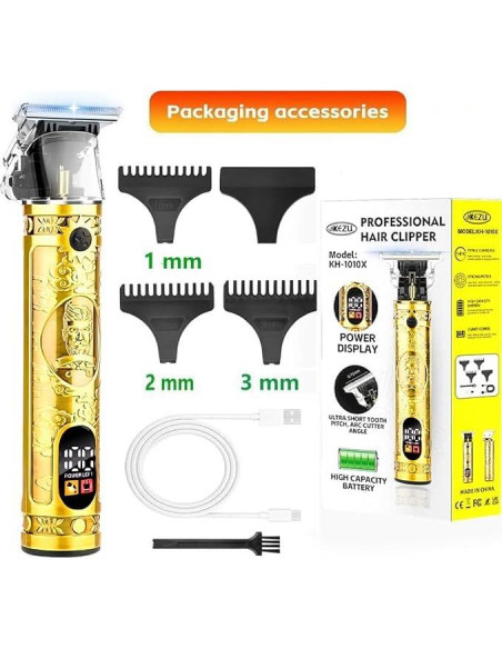 Recortadora de Barba Zlickro ZCK-002 con Pantalla LCD