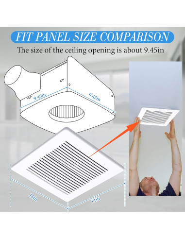 Cubierta de Ventilador de Extractor Baño Baquler 28x28 cm - 2 Pcs