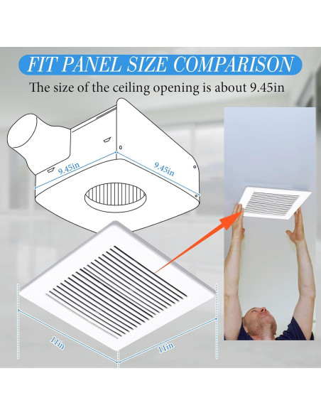 Cubierta de Ventilador de Extractor Baño Baquler 28x28 cm - 2 Pcs