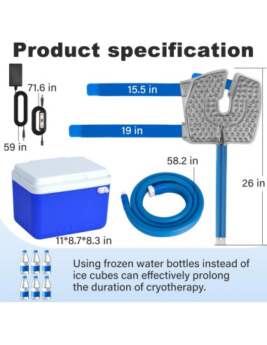 Máquina de Hielo Egfvcbo 6 Litros para Rodilla Postcirugía
