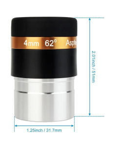 Ocular SVBONY 4mm Gran Angular 62 para Telescopios 2