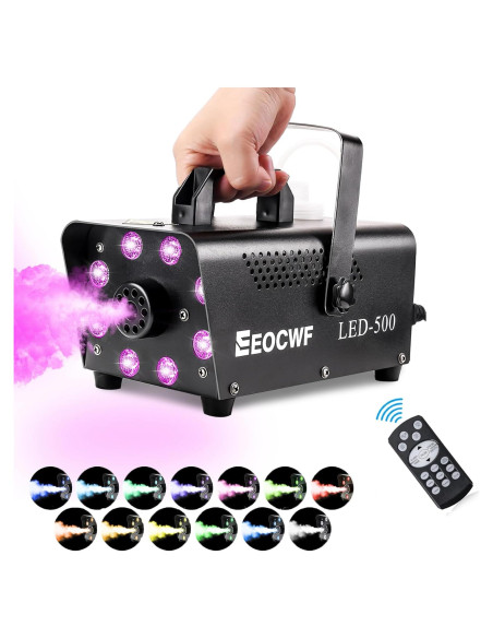 Máquina de Niebla 500W con Control Remoto y Luces LED 13 Colores