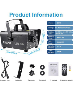 Máquina de Niebla 500W con Control Remoto y Luces LED 13 Colores 2