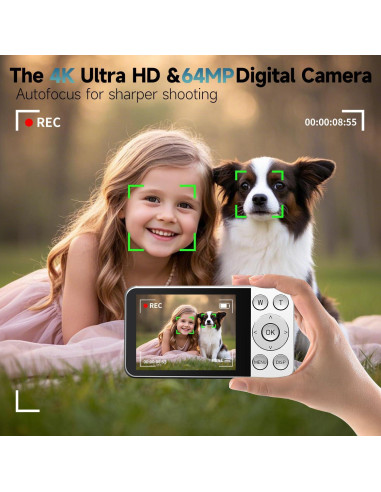 Cámara Digital MINIBEAR 4K 64MP Compacta con 64GB