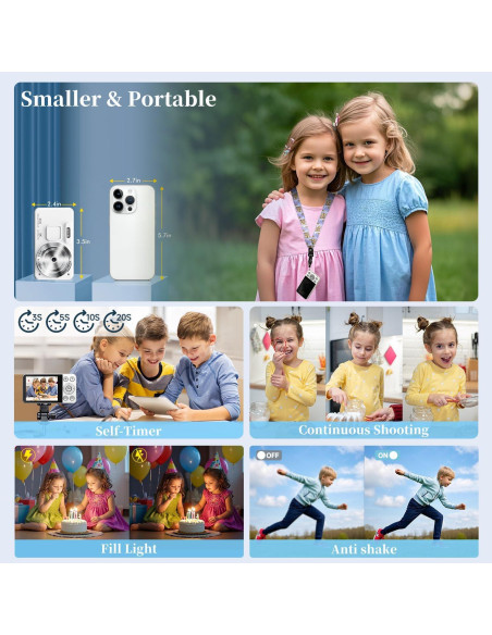 Cámara Digital MINIBEAR 4K 64MP Compacta con 64GB