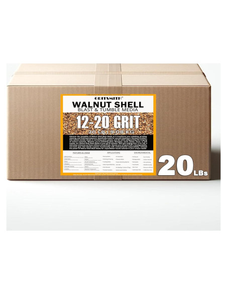 Cáscaras de Nuez Molida GRITSMITH 12-20 Grit 9.08 kg
