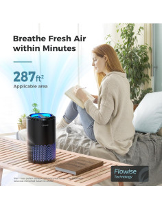 Purificador de Aire AROEVE MK01 Negro para Dormitorio 25 m 2