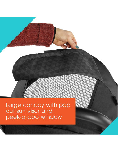 Carrito de Paseo Compacto Summer 3Dpac CS, Negro, Ligero y Plegable