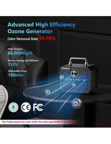 Generador de Ozono PowerScale OZA1 60,000 mg/h Compacto