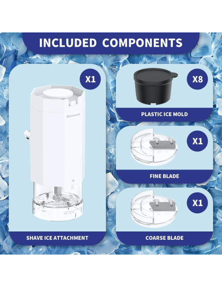 Accesorio de Hielo Raspado Kitchenaid con 8 Moldes y Cuchillas