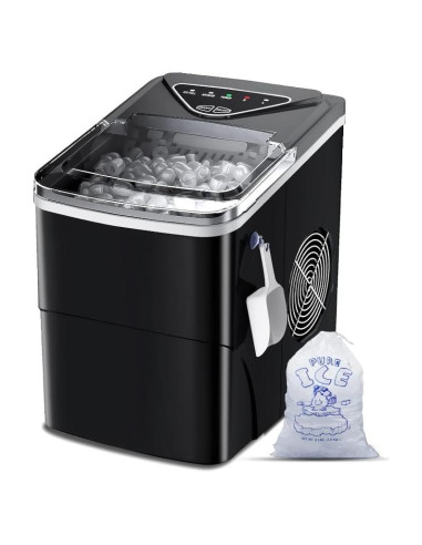 Máquina de Hielo FZF Portátil 9 Cubos en 6 Minutos Negra