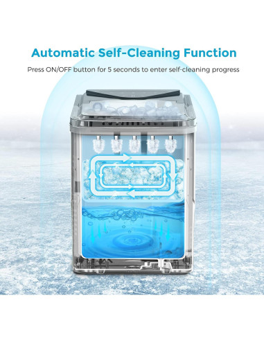 Máquina de Hielo FZF Portátil 9 Cubos en 6 Minutos Negra