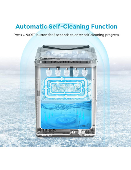 Máquina de Hielo FZF Portátil 9 Cubos en 6 Minutos Negra