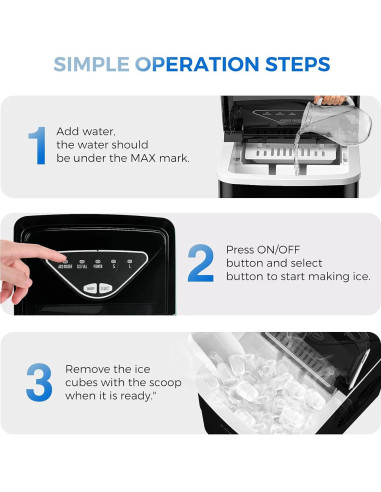 Máquina de Hielo FZF Portátil 9 Cubos en 6 Minutos Negra