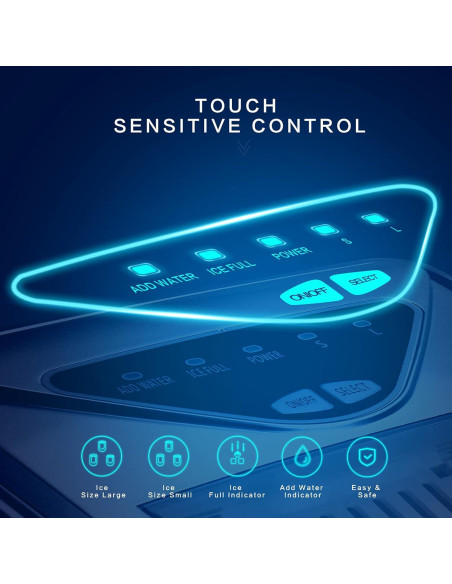 Máquina de Hielo FZF Portátil 9 Cubos en 6 Minutos Negra