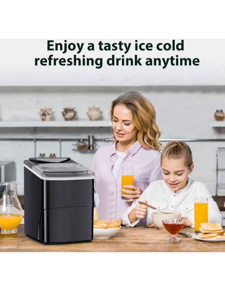 Máquina de Hielo FZF Portátil 9 Cubos en 6 Minutos Negra