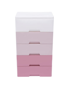 Cajonera de Plástico Rurazong 5 Cajones Rosa Gradiente 80 cm