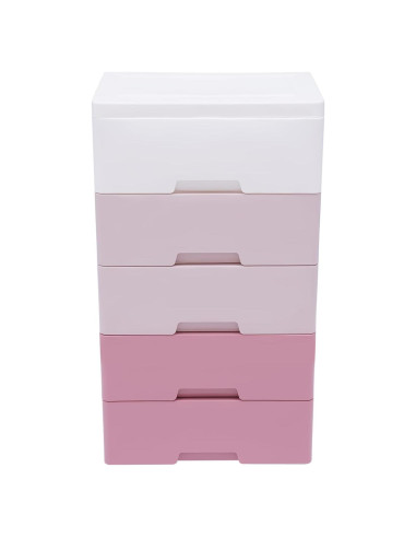 Cajonera de Plástico Rurazong 5 Cajones Rosa Gradiente 80 cm