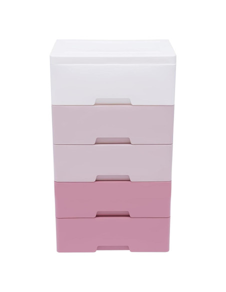 Cajonera de Plástico Rurazong 5 Cajones Rosa Gradiente 80 cm
