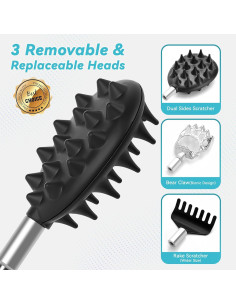 Rascador de Espalda Telescópico HEYAXA 86 cm 3 Cabezas 2