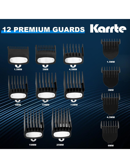 Karrte Kit Cortadoras de Cabello Inalámbricas 8 Peines