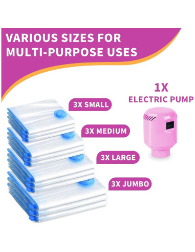 Bolsas de Almacenamiento al Vacío B365 con Bomba Eléctrica
