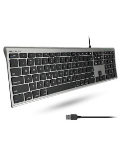 Teclado USB Macally Ultra Delgado - Gris Espacial