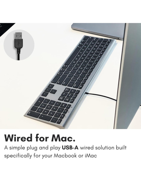 Teclado USB Macally Ultra Delgado - Gris Espacial