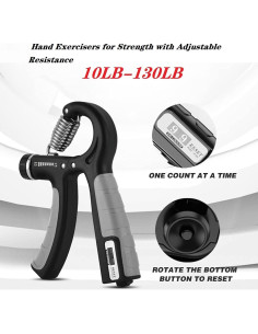 Fortalecedor de Mano AIKESIWAY 2 Paquetes Resistencia 5-60 Kg 2