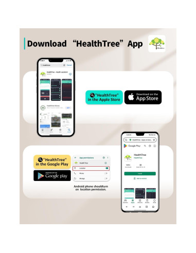 Oxímetro de Pulso Bluetooth HealthTree con APP, Monitor de Frecuencia Cardíaca