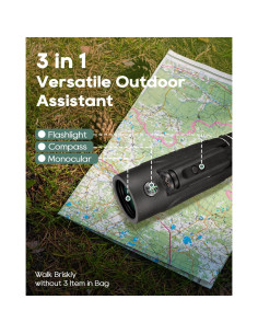 Telescopio Monocular JANSUCOGI 12X60 con Linterna y Brújula 2