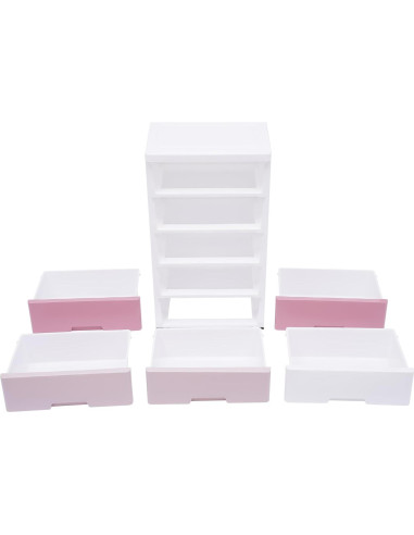 Cajonera de Plástico Rurazong 5 Cajones Rosa Gradiente 80 cm