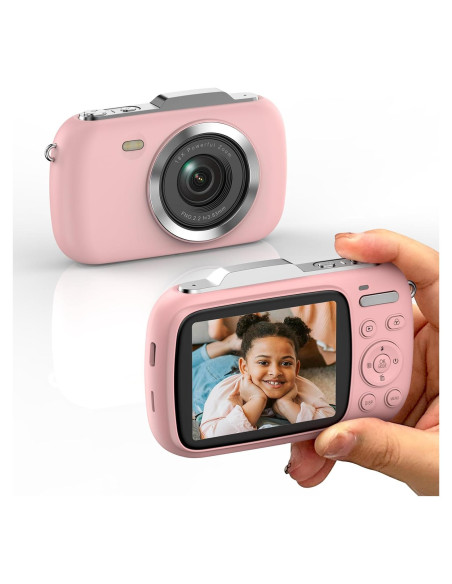 Cámara Digital KOMERY G7A 4K 64MP Rosa Compacta 18X Zoom