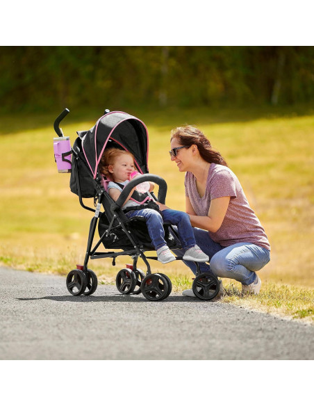 Carrito de bebé Dream On Me Vista Moonwalk Rosa 5 Puntos