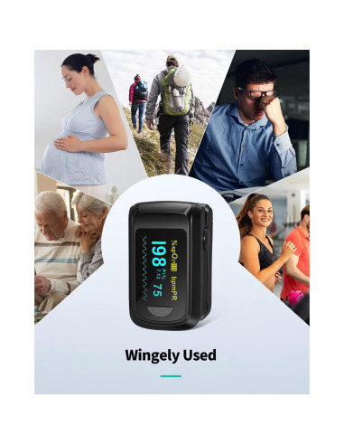 Oxímetro de Pulso Bluetooth HealthTree con APP, Monitor de Frecuencia Cardíaca