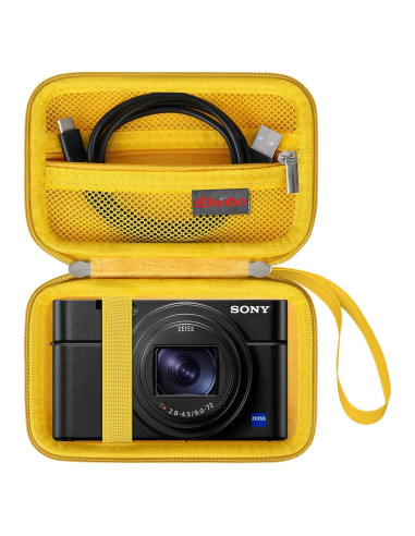 Funda de transporte Elonbo para cámara Sony RX100 amarilla