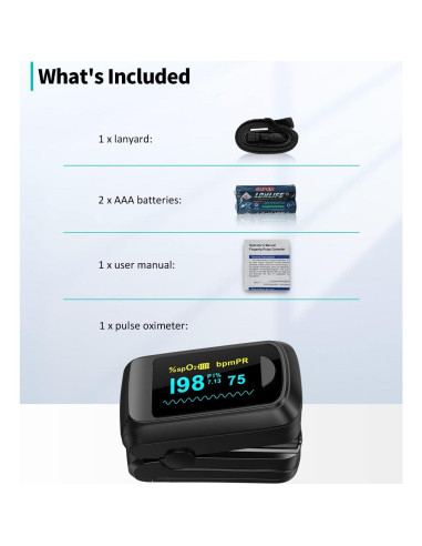 Oxímetro de Pulso Bluetooth HealthTree con APP, Monitor de Frecuencia Cardíaca