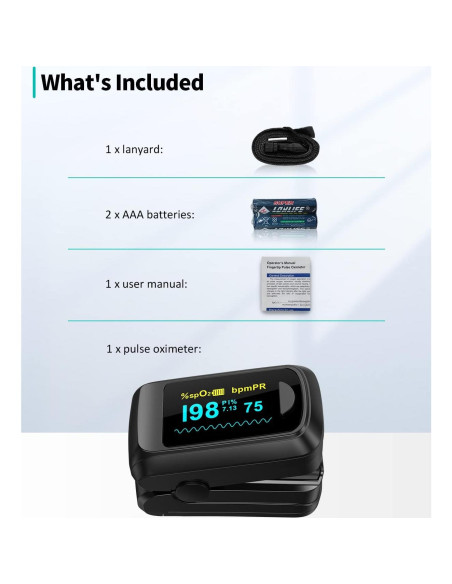 Oxímetro de Pulso Bluetooth HealthTree con APP, Monitor de Frecuencia Cardíaca
