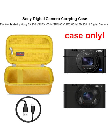 Funda de transporte Elonbo para cámara Sony RX100 amarilla