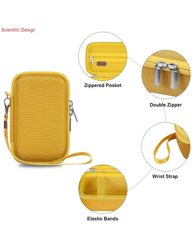 Funda de transporte Elonbo para cámara Sony RX100 amarilla