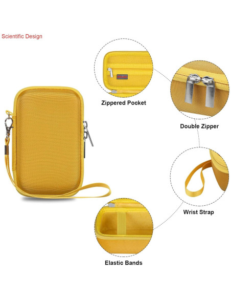 Funda de transporte Elonbo para cámara Sony RX100 amarilla