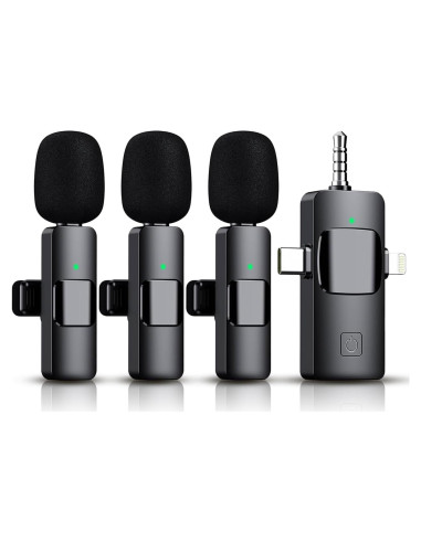 Micrófono Lavalier Inalámbrico ANSUNG M1 3 en 1 para iPhone