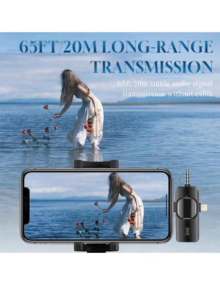 Micrófono Lavalier Inalámbrico ANSUNG M1 3 en 1 para iPhone