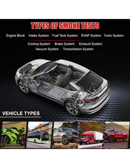 Máquina de humo automotriz Orsong 12V DC probador de fugas