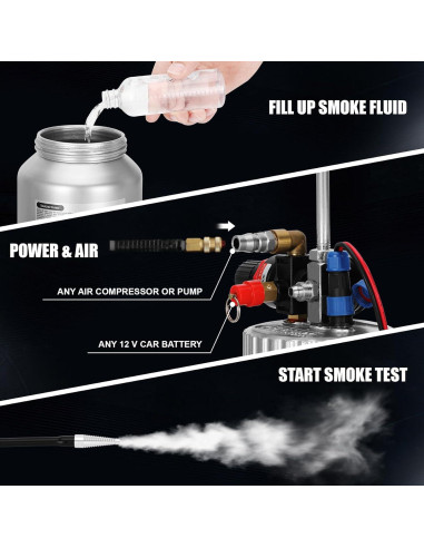 Máquina de humo automotriz Orsong 12V DC probador de fugas