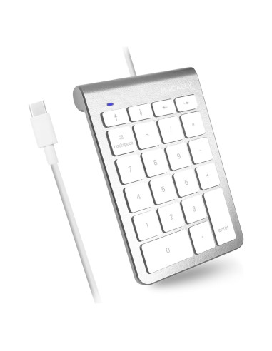Teclado Numérico USB C Macally UCNUMKEY22 Plata 22 Teclas